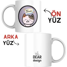 Kutup Kitap Kupa Bardak Ofis Için Kedi Tasarımlı Komik Yazılı Dear Tasarım Beyaz Kupa Bardak Kutup Kitap