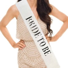 Dream Vega Beyaz Gümüş Bride To Be Simli Kuşak Kemer 10  cm