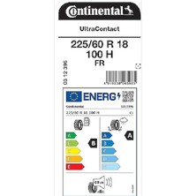 Continental 225/60 R18 100H Fr Ultracontact Oto Yaz Lastiği (Üretim Yılı : 2025)