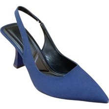 Bilener Şiko 809 Kadın Kadeh Ökçe Arka Açık Stiletto Ayakkabı Lacivert