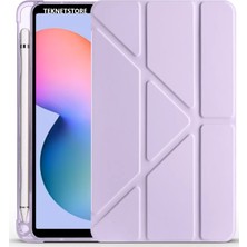 TEKNETSTORE Samsung Galaxy Tab S6 Lite Sm-P610/P620 10.4" Kılıf Kalem Bölmeli Standlı Katlanabilir Silikon Kapak