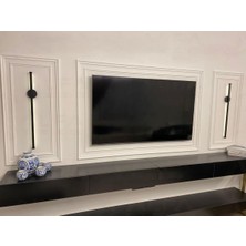Birdeco Home Tv Ünitesi Özel Tasarım Montaja Hazır Poliüretan Boyanabilir Çıta Eği mli Model 6 Çerçeveli Set