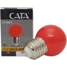 Cata Kırmızı 1W Ledli Gece Lambası E-27 Duylu