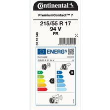 Continental 215/55 R17 94V Fr Premium Contact 7 Oto Yaz Lastiği (Üretim Yılı: 2025)