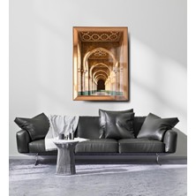 byMelekoğlu Ayna Çerçeveli Cama Baskılı Dini Camii Cam Tablo