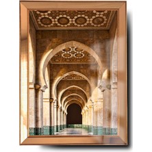 byMelekoğlu Ayna Çerçeveli Cama Baskılı Dini Camii Cam Tablo