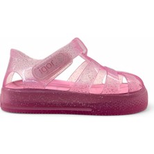 Igor Star Glitter Kız Çocuk Sandalet PVC Malzemeden Pembe Renk Esnek ve Suya Dayanıklı