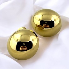 Trend Yuvarlak Gold Vintage Küpe