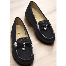 396D Rahat Taban Günlük Kadın Ayakkabı Babet Taşlı Kadın Ayakkabı