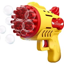 1 Pcs Yellow Bubbles Gun 29 Delikli Çoklu Köpük Atan Tabanca Sarı Köpük Tabancası 2 Solisyon Hediye