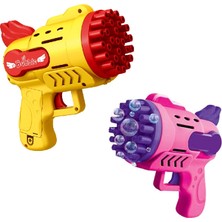 2 Adet Sarı Pembe Köpük Tabancası 29 Delikli Çoklu Köpük Atan Tabanca  2 Solisyon Hediye Bubbles Gun