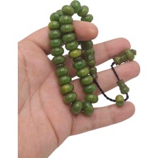 Han Ticarethane Yassı Model Yeşil Sıkma Kehribar Tesbih