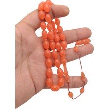 Han Ticarethane Somon Renk Badem Kesim Sıkma Kehribar Tesbih