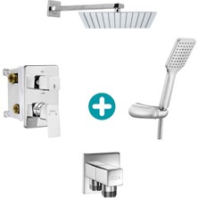 Eca Tiera Ankastre Gömme Banyo Bataryası Duş Seti Tüm Parçalar Dahil 30X30