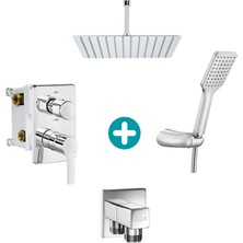 Eca Luna Ankastre Gömme Banyo Bataryası Duş Seti Tüm Parçalar Dahil 40X40