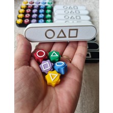 Çiçek Tasarım Sanatları ( 3 Adet ) Squid Game Gonggi Oyunu 5 Taş Özel Kutulu  Gramajlı.