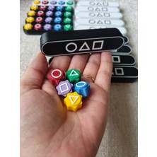 Çiçek Tasarım Sanatları ( 3 Adet ) Squid Game Gonggi Oyunu 5 Taş Özel Kutulu  Gramajlı.