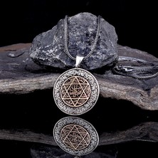 Takıhan Hz Sleyman Mührü Fetih Suresi İkinci Ayeti Yazılı 925 Ayar Gümüş Kolye