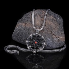 Takıhan 925 Ayar Gümüş Zirkon Taşlı Pusula Model Kolye