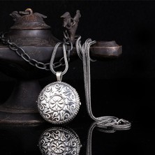 Takıhan 925 Ayar Gümüş Otantik Oval Model Açılır Muska Kabı Kolye