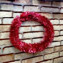 Vıp 5 Metre Parlak Metalik Kırmızı Çam Dalı Yılbaşı Garlandı Kırmızı Garland Kırmızı Noel Ağacı Dalı