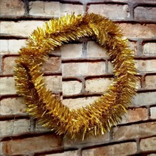 Vıp 5 Metre Parlak Metalik Gold Çam Dalı Gold Yılbaşı Garlandı Gold Garland Gold Noel Ağacı Dalı