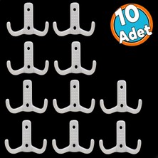 Vestiyer Duvar Askısı Dolap Elbise Askılığı Beyaz Metal Askı (10 Adet)