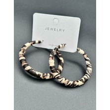 Ömür Aksesuar Leopar Büyük Halka Küpe