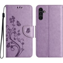 Samsung Galaxy A16 5G/A16 4g Kılıf Baskılı Mini Deri Cüzdan Telefon Kapağı-Mor (Yurt Dışından)