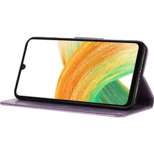 Samsung Galaxy A16 5G/A16 4g Kılıf Baskılı Mini Deri Cüzdan Telefon Kapağı-Mor (Yurt Dışından)