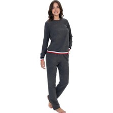U.S. Polo Assn. Kadın Antrasit Melanj Pijama Takım 20110