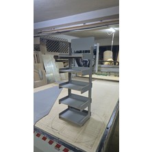 Bursa Site Mobilya 5 Gözlü, Geçmeli Mdf Lam Raf Standı - 35 x 110 x 28  cm  - Demonte, Kolay Kurulum - Ev, Ofis, Mağaza