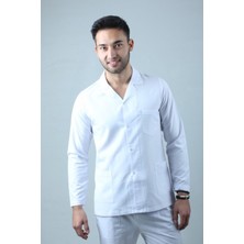 Özelsa Erkek Klasik Yaka Beyaz Doktor Önlük, Kısa Önlük, Hemşire, Eczacı, Öğretmen, Laboratuvar Önlüğü