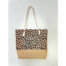 Plirlent Hediye Dünyası Leopard Desenli Plaj Çantası