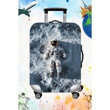 Likralı Esnek Kumaş Astronot Dayanıklı Valiz Ve Bavul Kılıfı