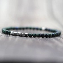 Perlavita Yeşil Akik Hematit Bileklik - Şık ve Minimalist Tasarım 4mm
