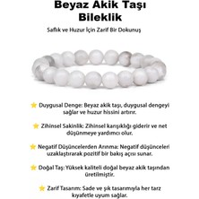 Perlavita Mat Beyaz Akik Doğal Taş Bileklik