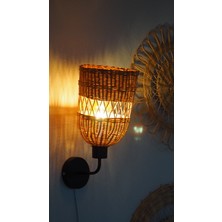 Doğal Rattan "sole" Aplik - Naif ve Şık Duvar Lambası