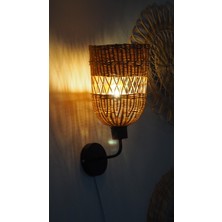 Doğal Rattan "sole" Aplik - Naif ve Şık Duvar Lambası