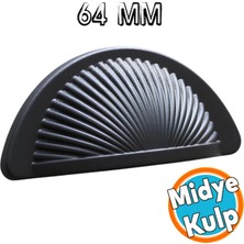 Mobilya Mutfak Dolabı Çekmece Dolap Kulpları Kulpu Kulb Yelken Midye Tas Çanak 64   mm Düğme Mat Siyah