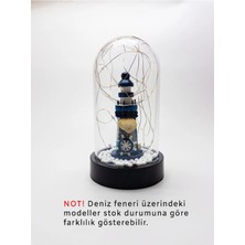 Doğum Günü, Arkadaşa ve Sevgiliye Hediye Fanus İçinde Deniz Fener ve Gün Işık Ledli Dekoratif Lamba