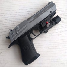 Oyuncak Tabanca Gümüş Lazerli Boncuk Tabancası Boncuk Atan Tabanca Oyuncak Silah 6mm 102 Adet Boncuk Hediye
