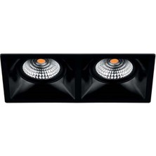 2X8W Cob Led Sıva Altı Ikili Spot Siyah Kasa 3000K Goya