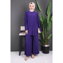 İmaj Butik Mor Piliseli Sandy Tunik Pantolon Takım