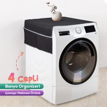 Palm Design Çamaşır Makinesi Örtüsü 4 Cepli Banyo Düzenleyici Organizer Buzdolabı Örtüsü Depolama Hurç