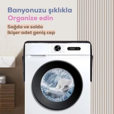 Palm Design Çamaşır Makinesi Örtüsü 4 Cepli Banyo Düzenleyici Organizer Buzdolabı Örtüsü Depolama Hurç