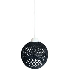 Conana Sarkıt Ip Top Avize 20 cm  Başlık -Ampul Dahil Değildir- Siyah Top (70 cm  Beyaz Kablo)