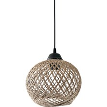 Sarkıt Ip Top Avize 20 cm  Başlık -Ampul Dahil Değildir- Jüt Top (70 cm  Siyah Kablo)