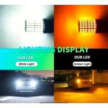 1 Çift / 2 Adet LED 1156 BA15S P21W LED Ampuller Süper Parlak Araba Turuncu Sinyal Lambası