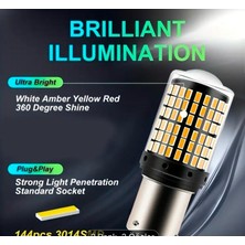 1 Çift / 2 Adet LED 1156 BA15S P21W LED Ampuller Süper Parlak Araba Turuncu Sinyal Lambası